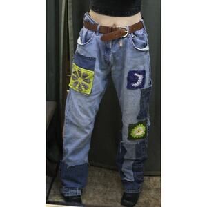 Wrangler Patchwork Highrise Upcycled Pocket Jeans- 38"